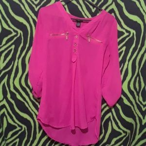 Bright pink and gold, rue 21 blouse